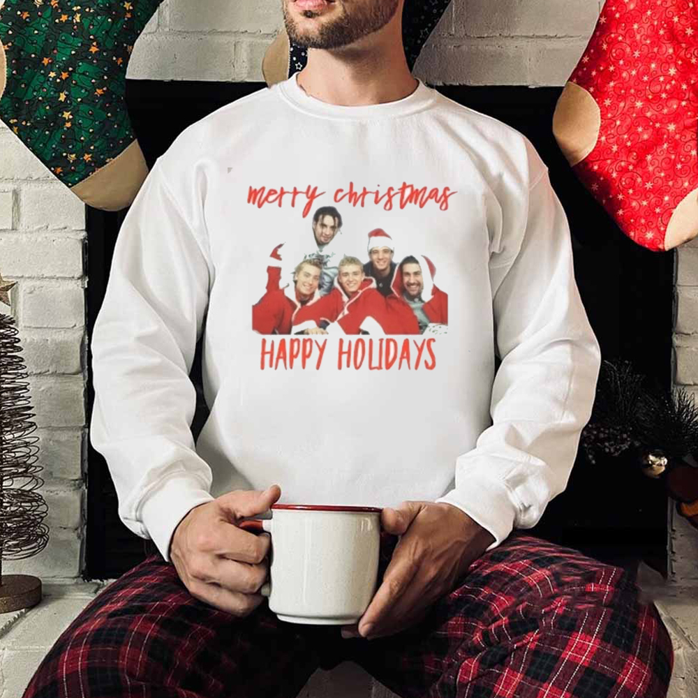 NSYNC Merry Christmas Happy Holidays 90s Boy Band Festive Sweatshirt